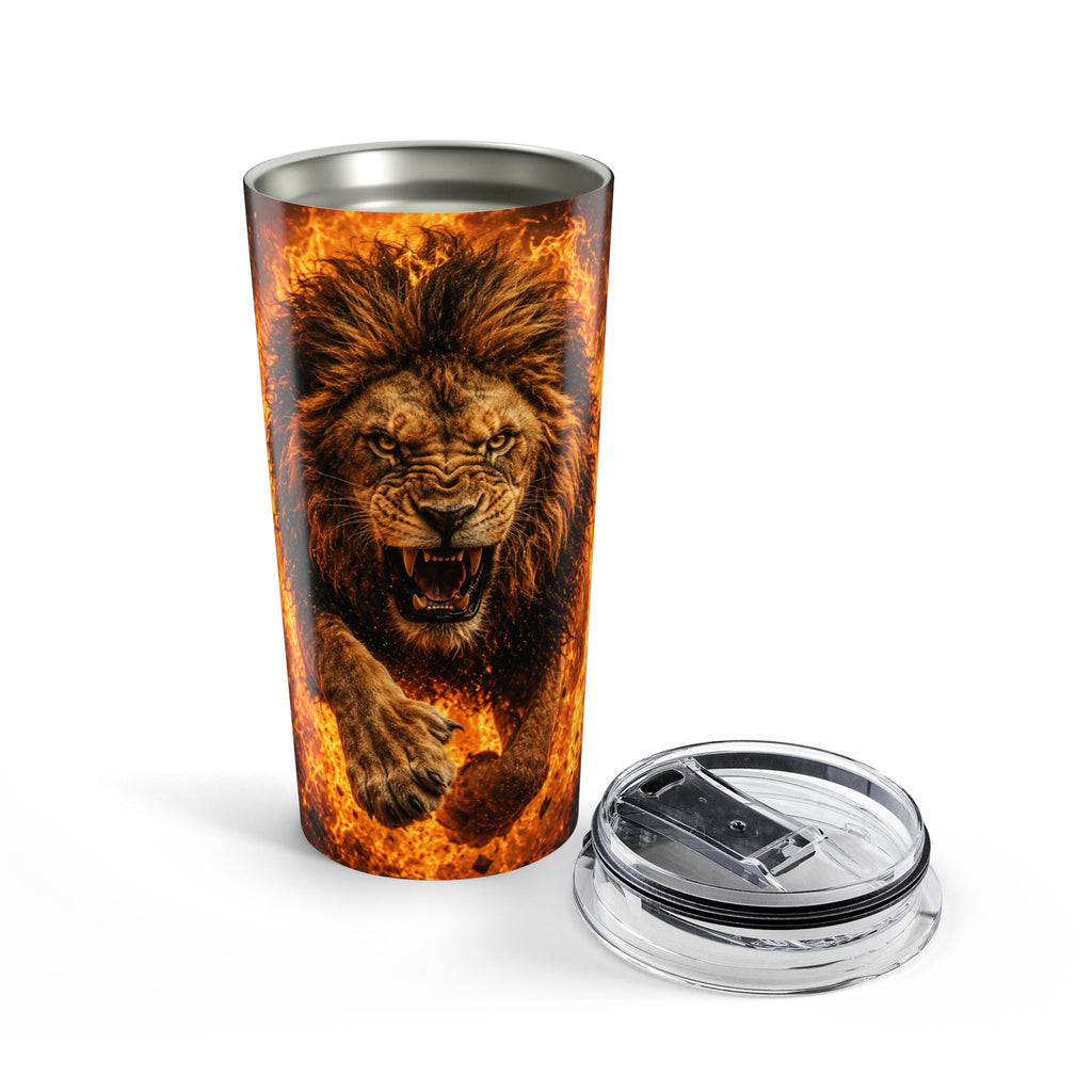 20oz Lion 'Never Give Up' Motivational Travel Cup