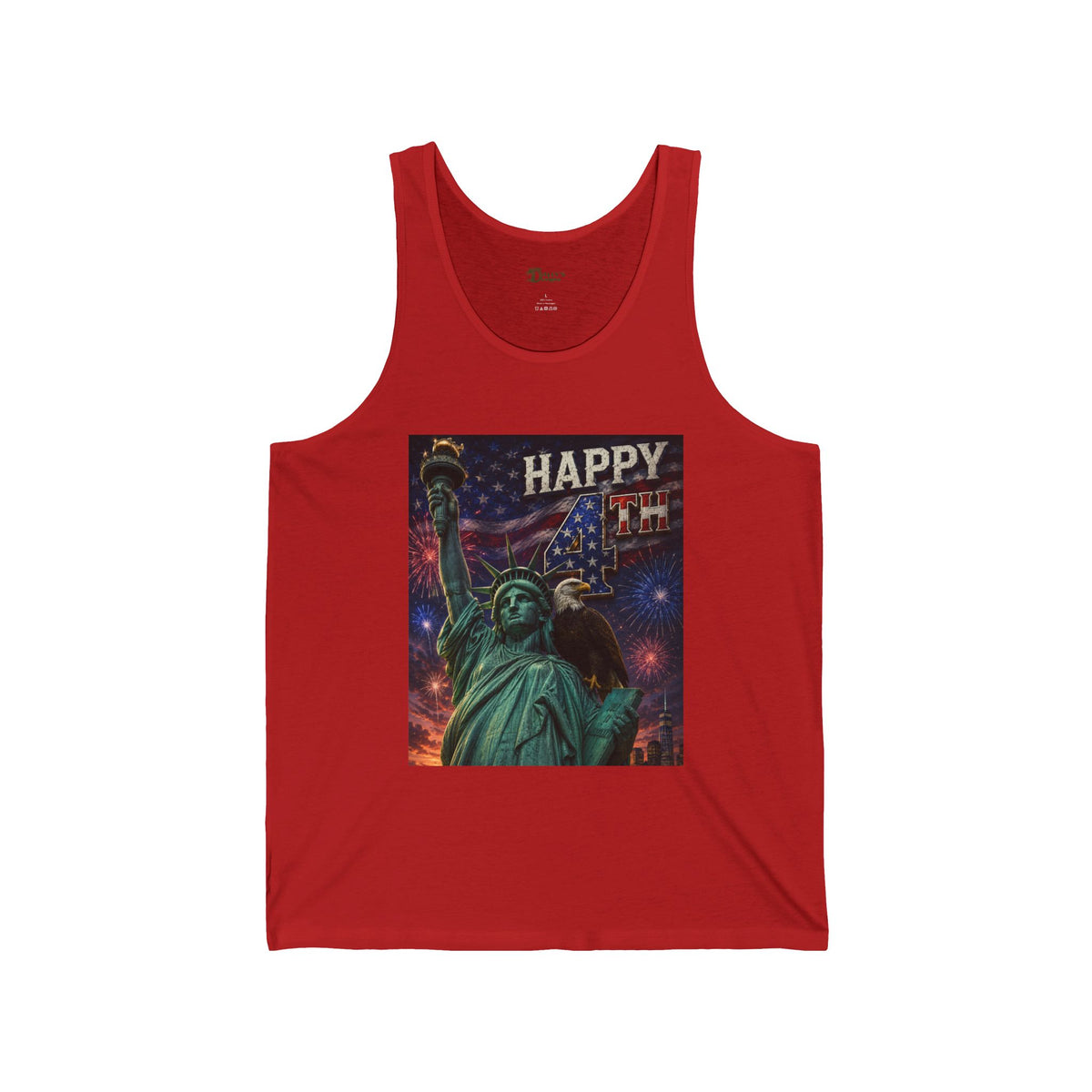 Statue of Liberty 'Happy' Independence Day Tank Top