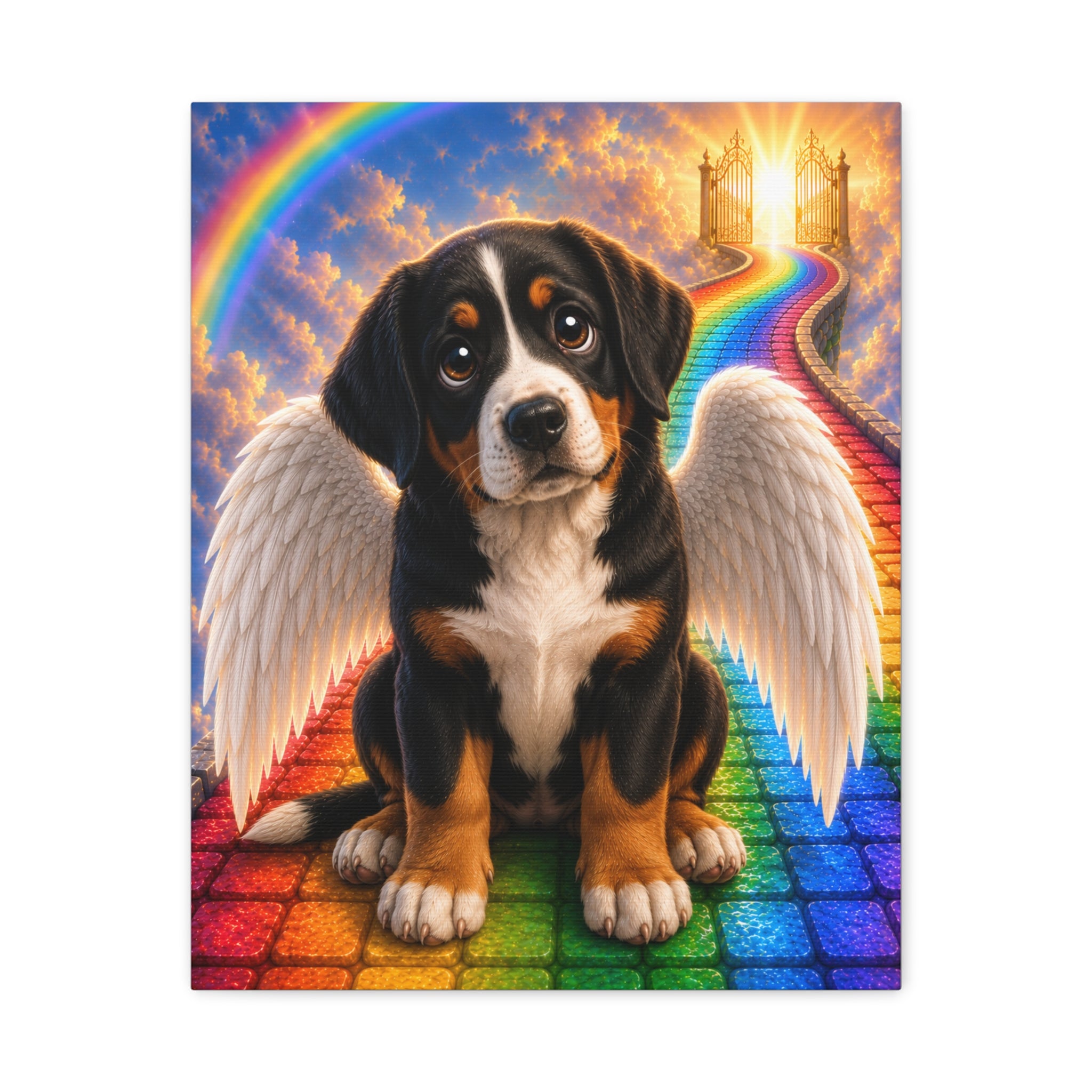 Canvas Wall Art — Swiss Mountain Dog Angel Painting