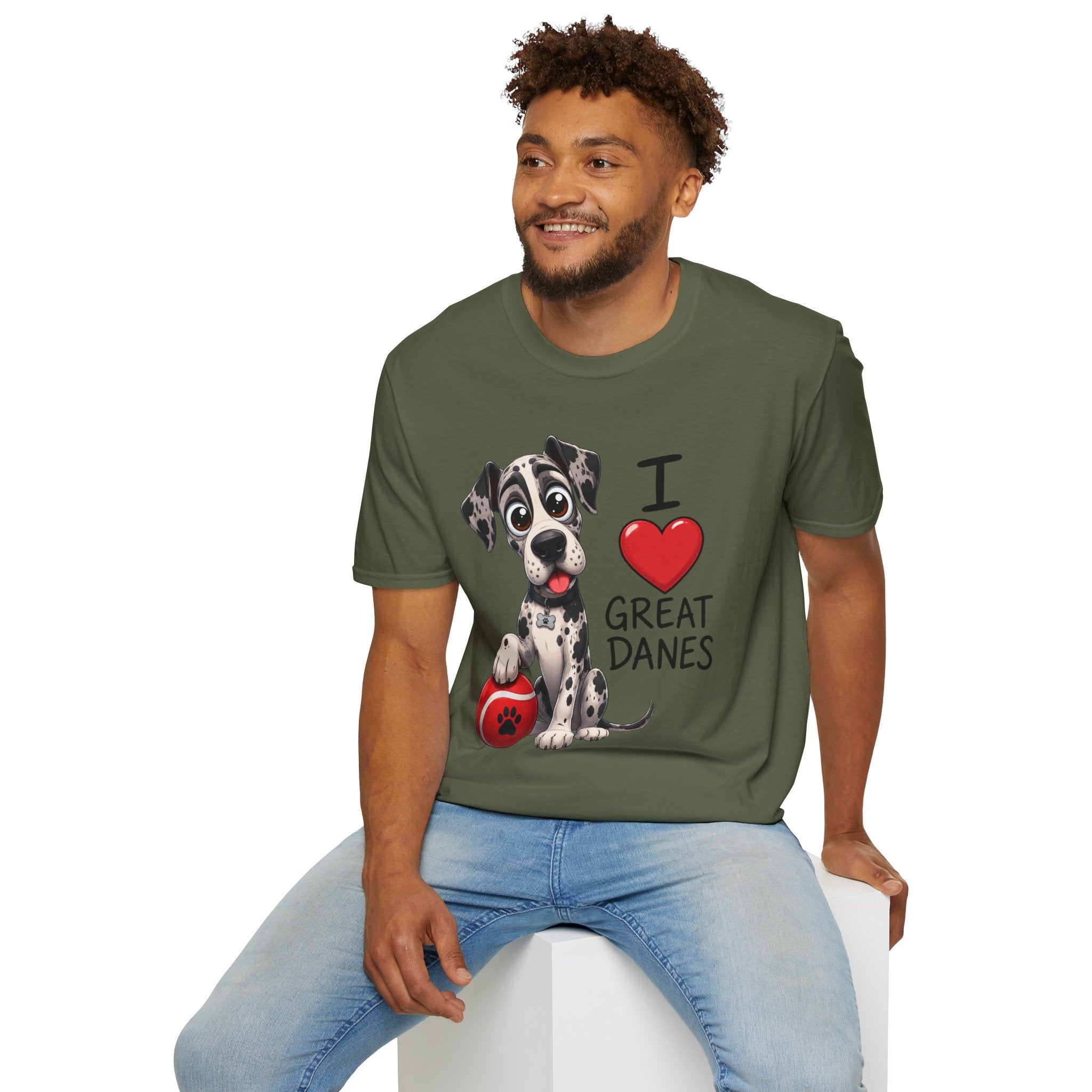 Cute Cartoon Great Dane Dog Tee