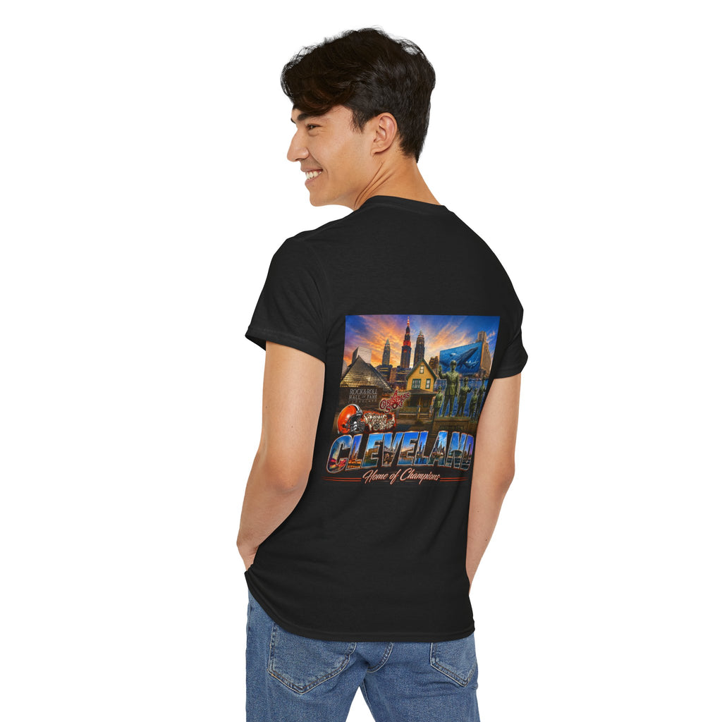 Cleveland Cityscape T‑Shirt — "Land of Champions" Retro Sports Skyline Tee