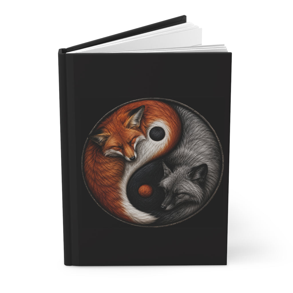 Fox Yin Yang Hardcover Journal — Yin-Yang Foxes Notebook