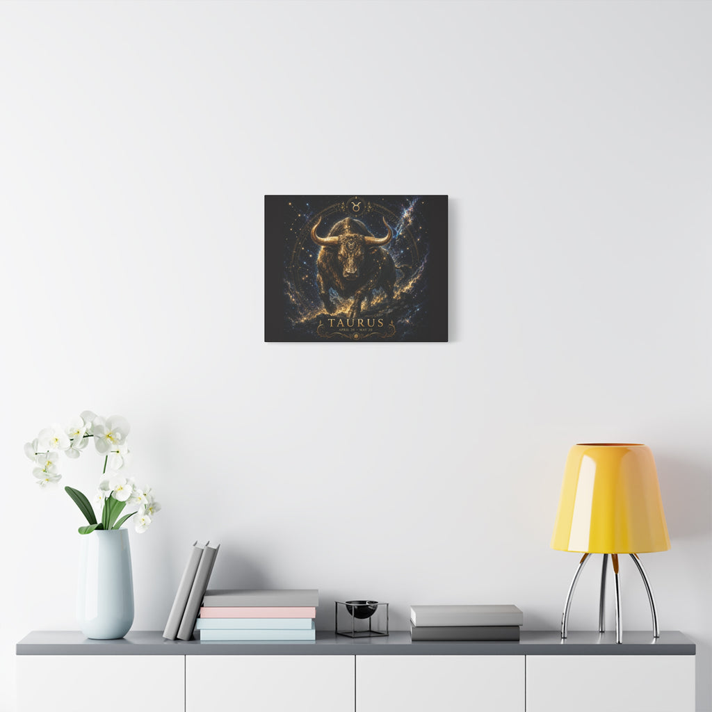 Taurus Zodiac Canvas Print — Matte Stretched Wall Art (April 20–May 20)