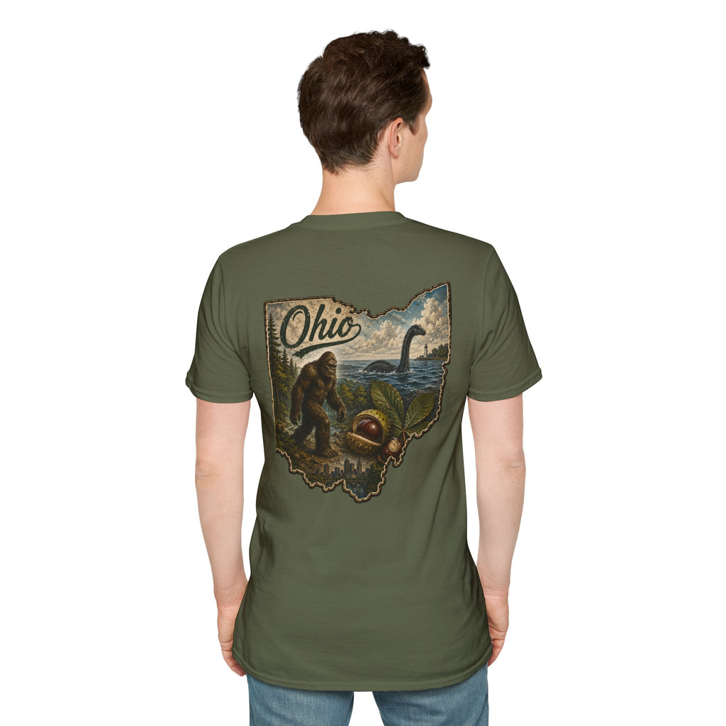 Ohio Scenic Map T-Shirt — Vintage State Nature Design