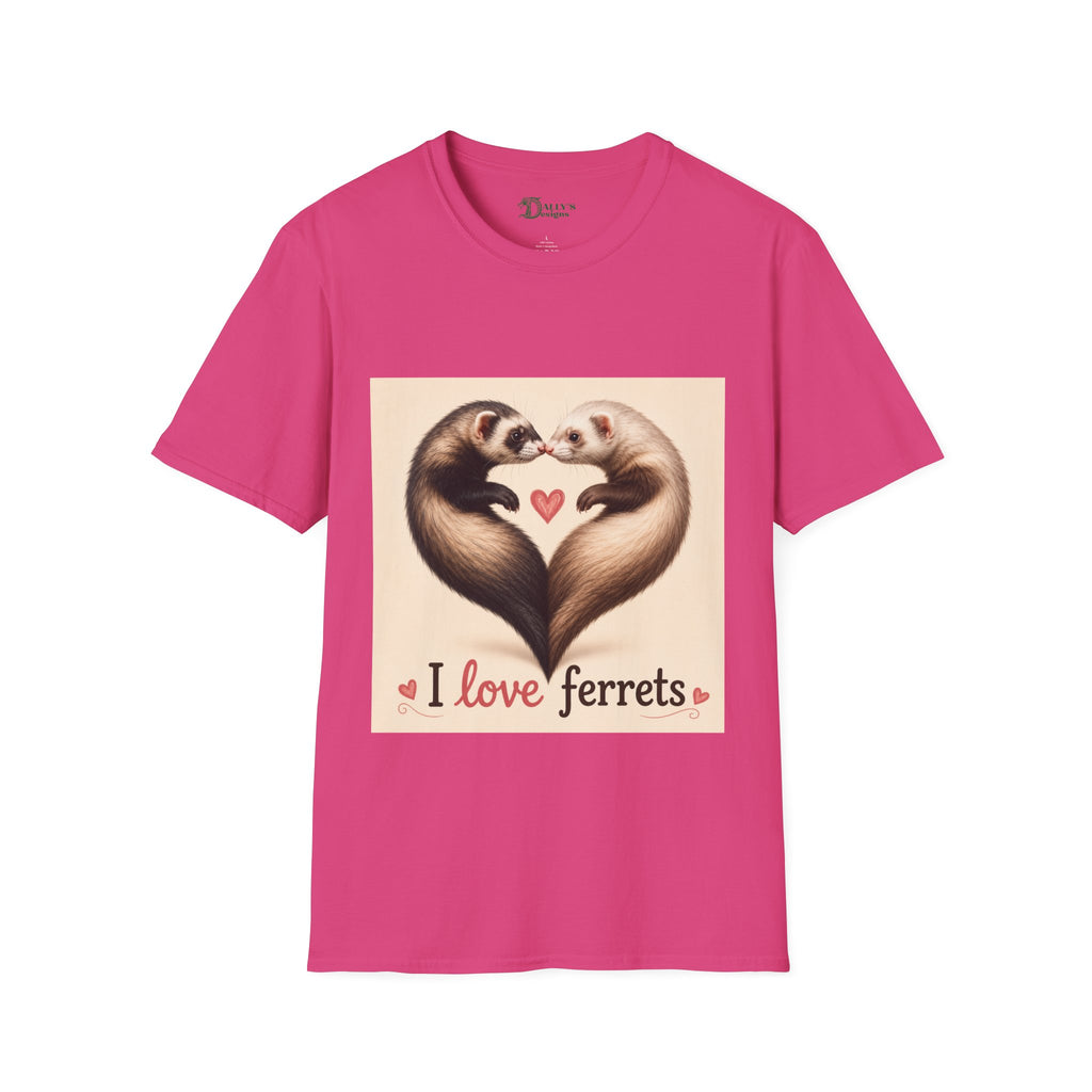 Ferret Heart T-Shirt — I Love Ferrets Cute Pet Lover Tee