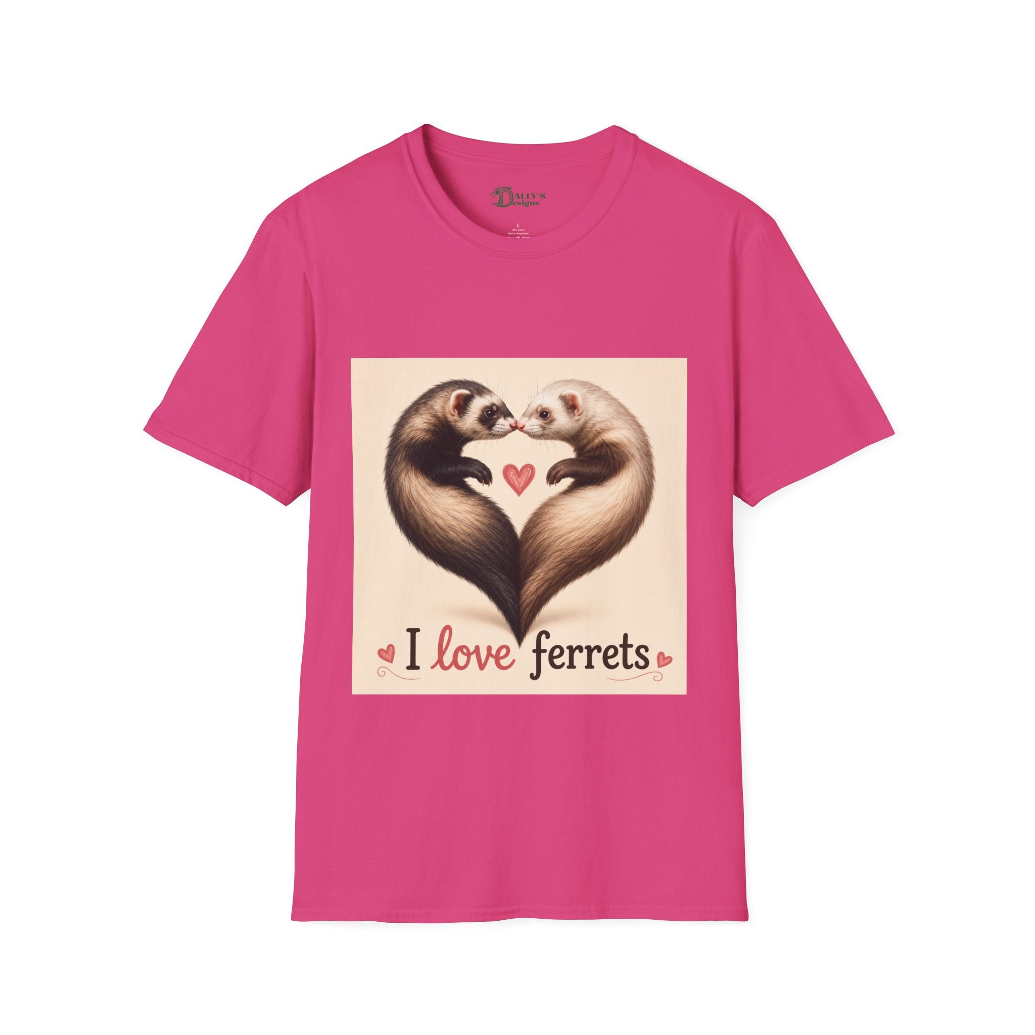 Ferret Heart T-Shirt — I Love Ferrets Cute Pet Lover Tee