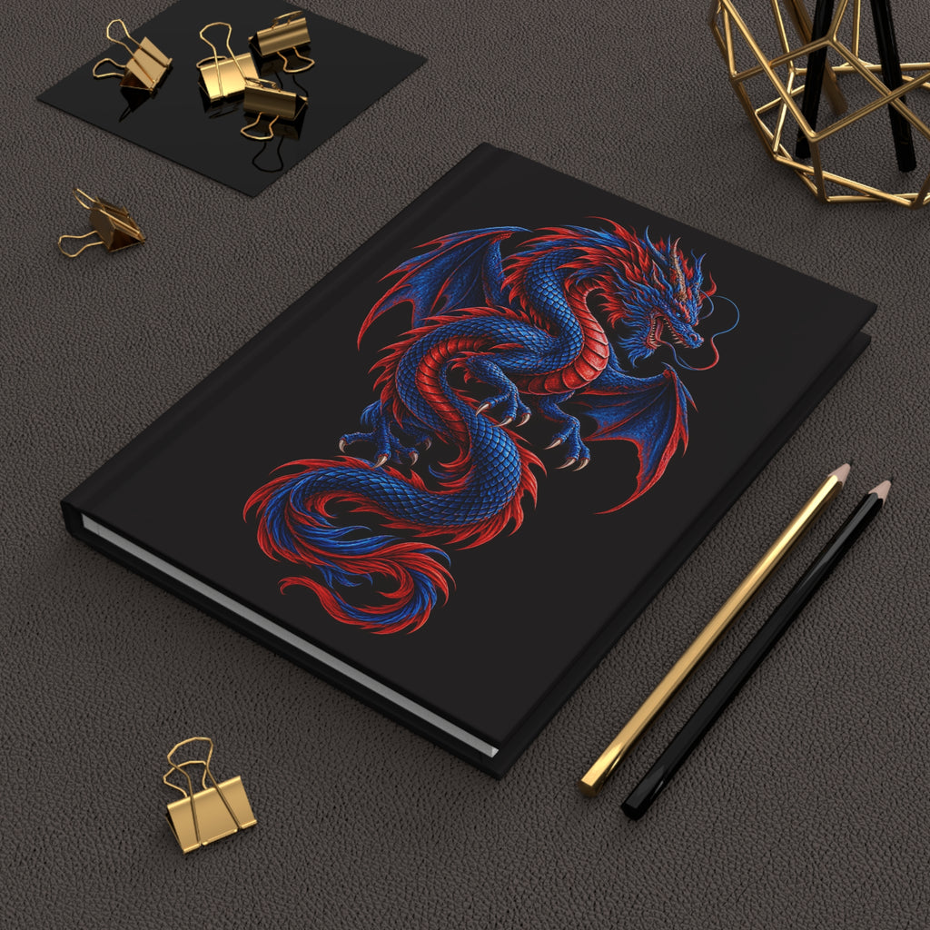 Red and Blue Dragon Hardcover Journal