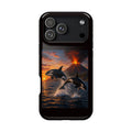 Orca Sunset Magnetic Phone Case — Volcano Ocean Wildlife Impact-Resistant Cover