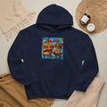 Cute highland cow and otter Hoodie – Colorful Cartoon Design