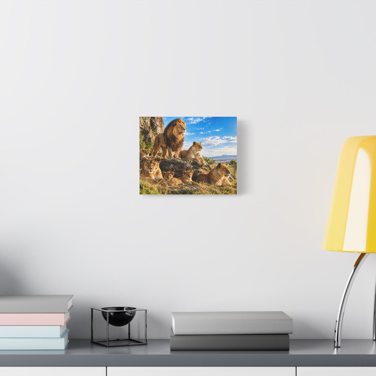 Lion Pride Canvas Print — Stretched Matte Wall Art for Safari, Nursery, or Living Room