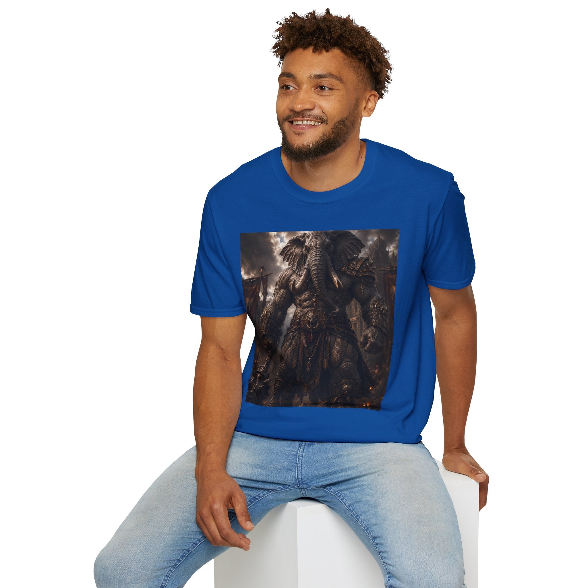 Elephant Warrior Graphic T-Shirt — Dark Mythic Tribal Design