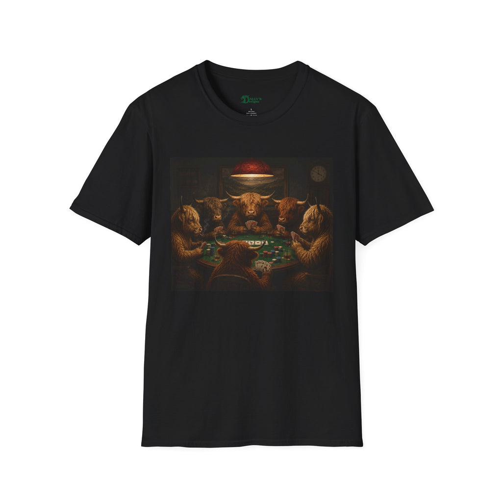 Poker Night Cattle Graphic T-Shirt
