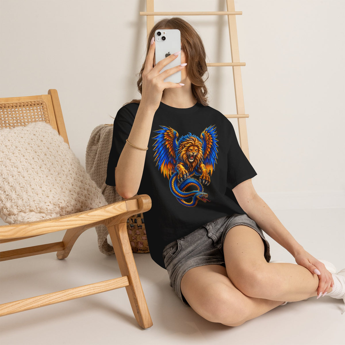 Lion and Serpent Mythical Fantasy Graphic Tee