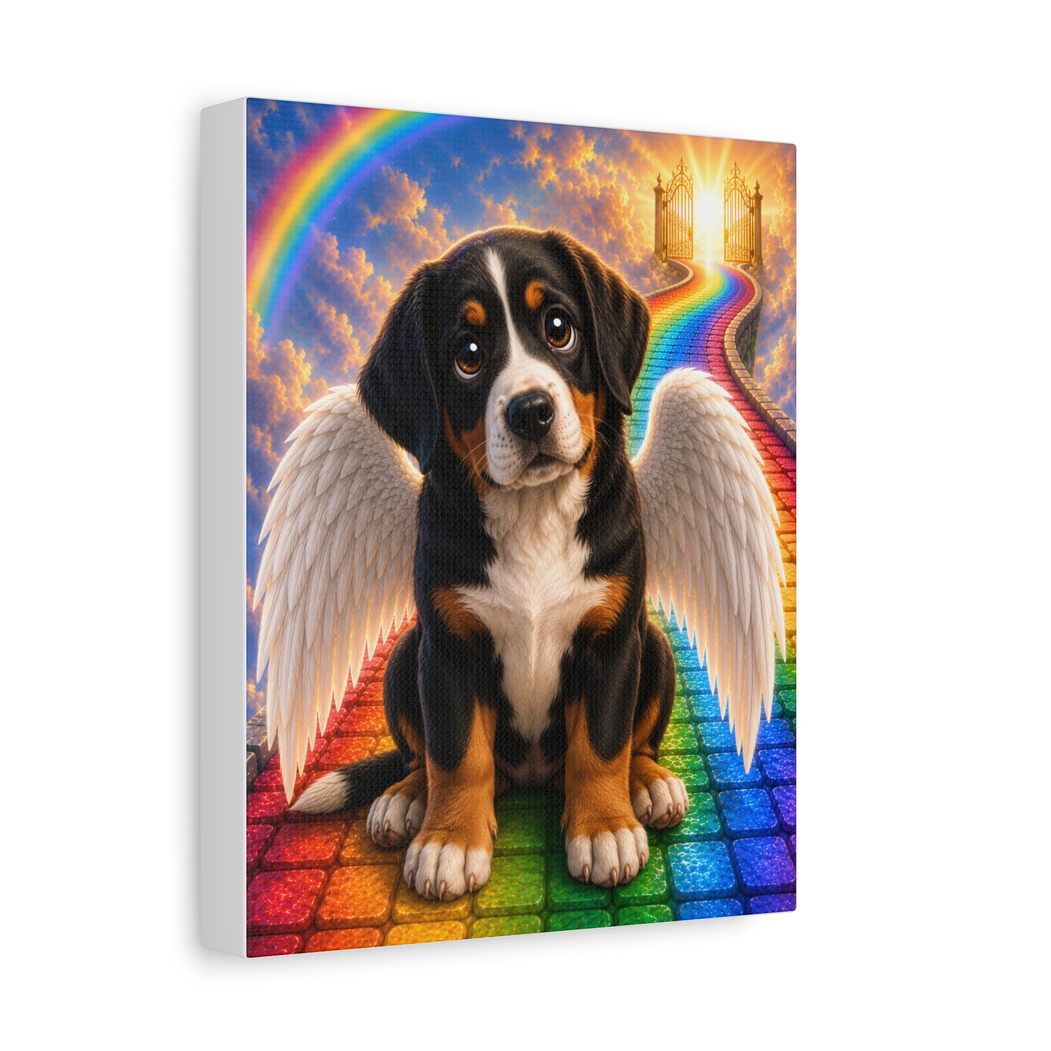 Canvas Wall Art — Swiss Mountain Dog Angel Painting