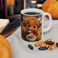 Ceramic Mug — Cute Scottish Cow with Ice Cream (11oz & 15oz)