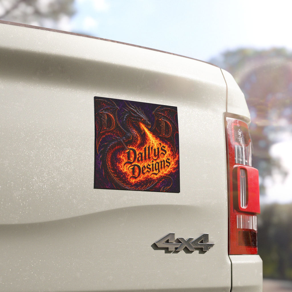 Car Magnet — Fiery Dragon "Dally's Designs" Logo
