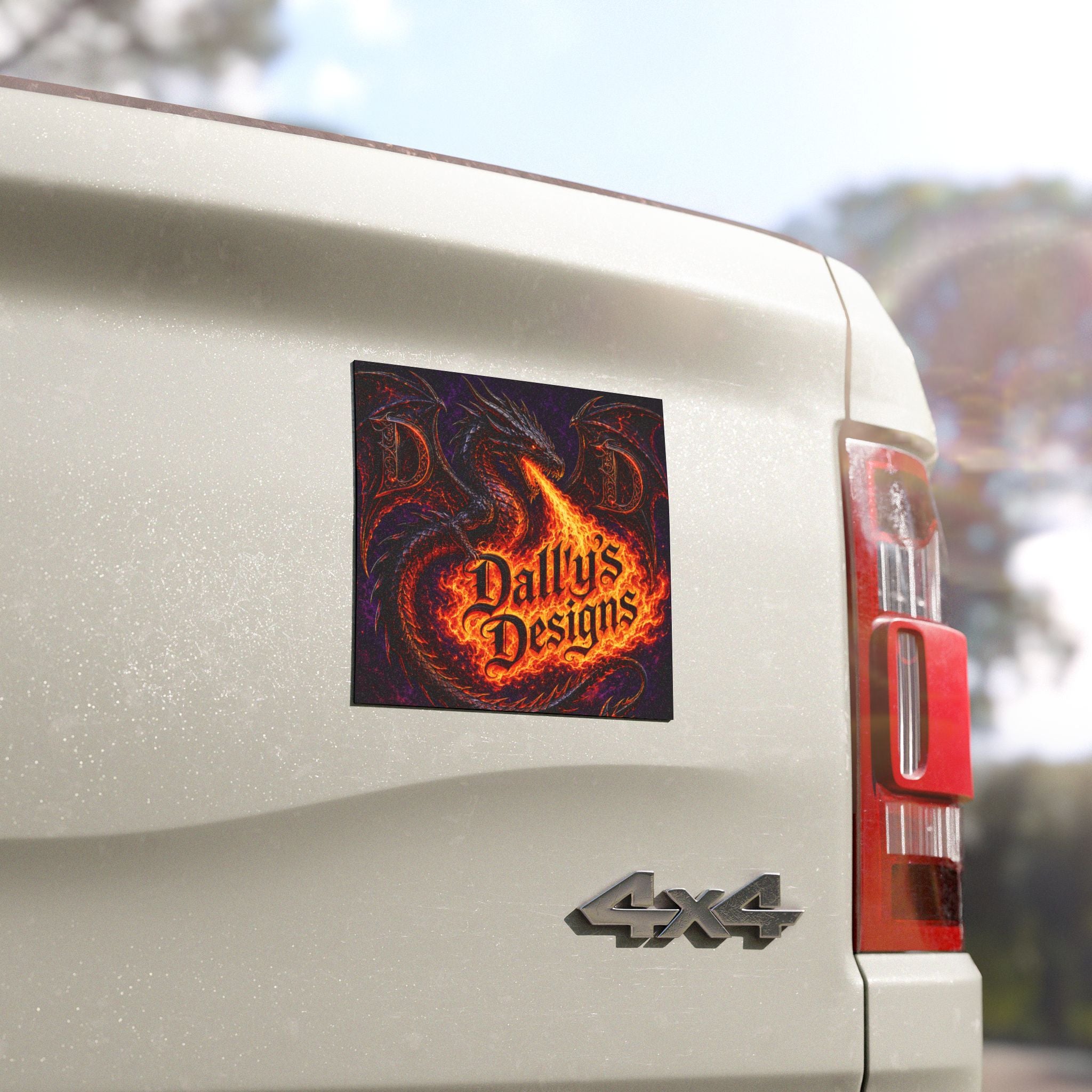 Car Magnet — Fiery Dragon "Dally's Designs" Logo