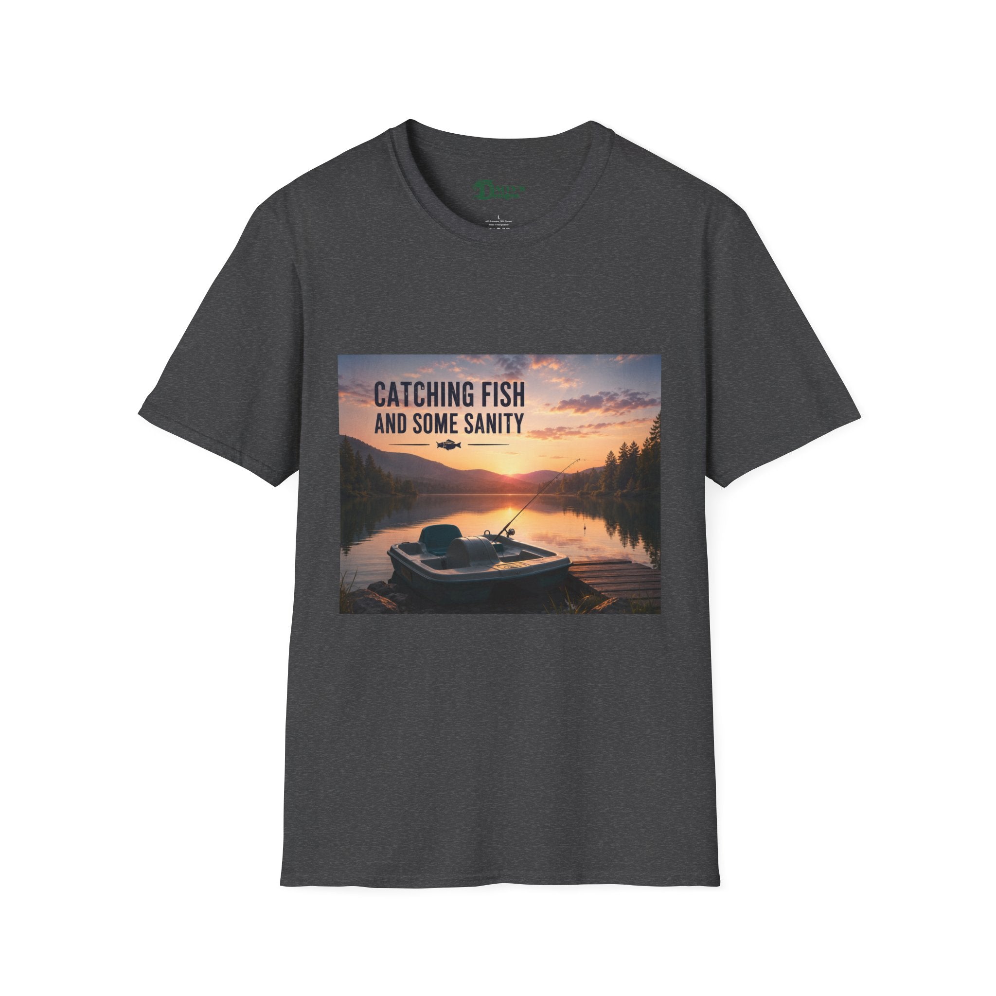 “Catching Fish and Some Sanity” Sunset Lake Graphic Tee