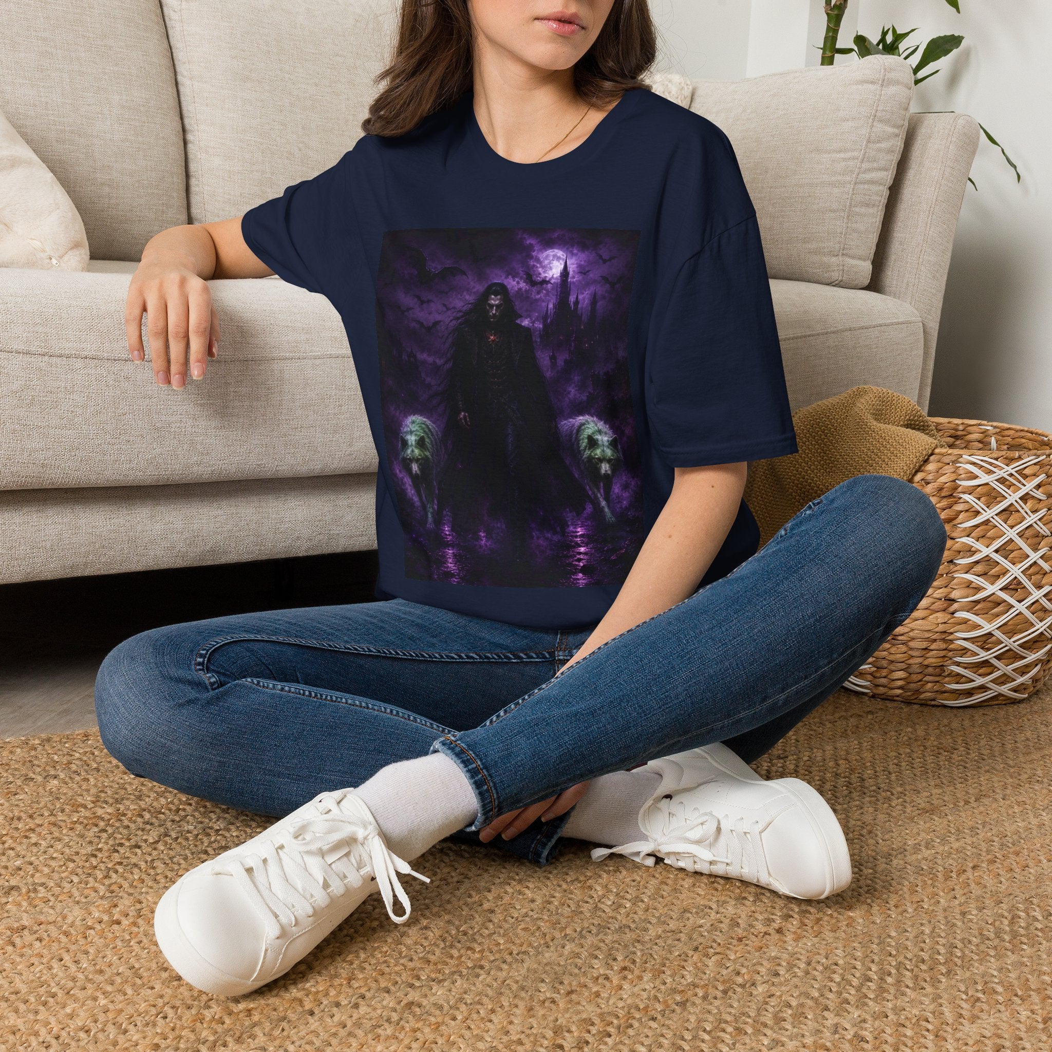Dracula and wolves & Purple Moon Graphic