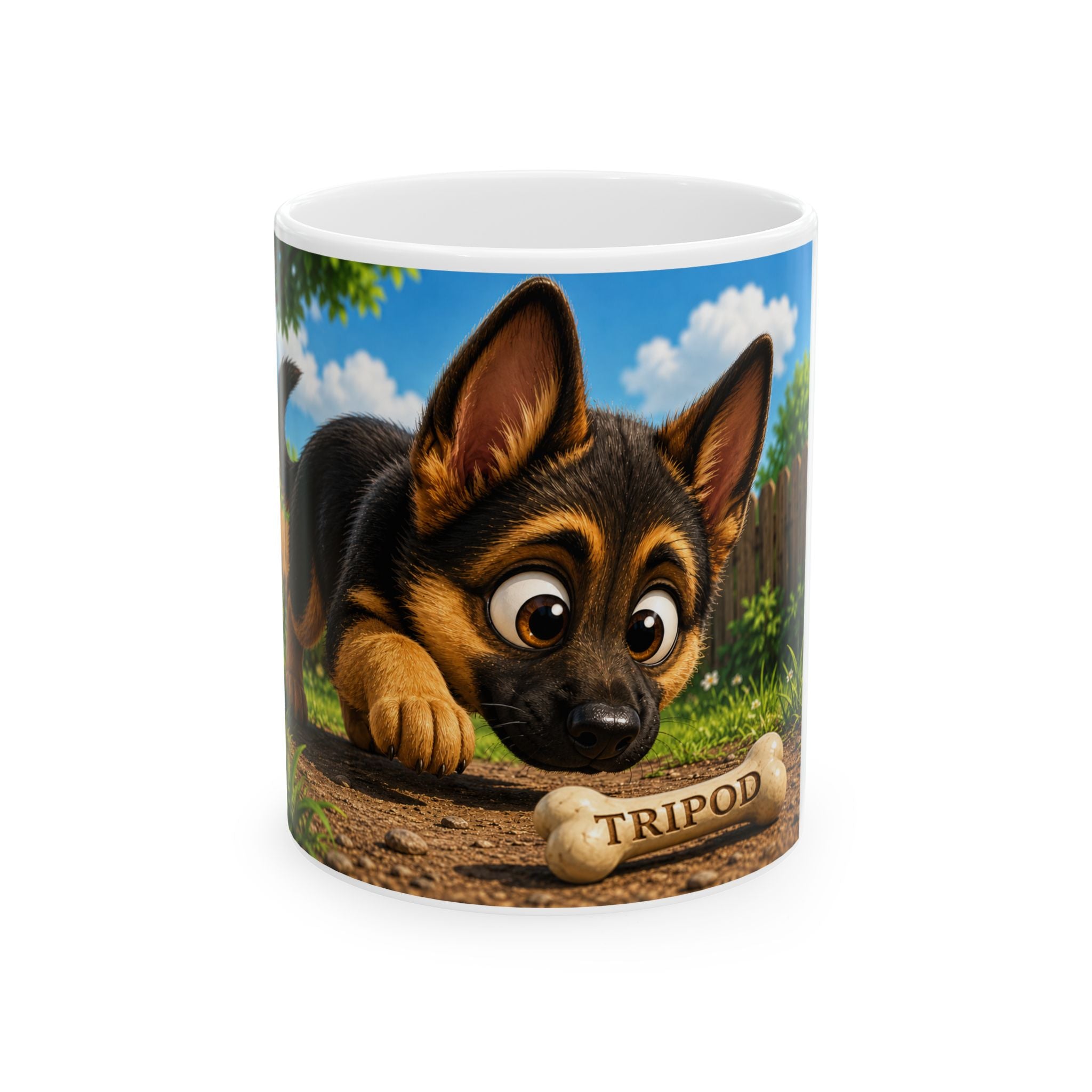 3 legged dog coffee cuf 11 oz/15oz  all dogs need love