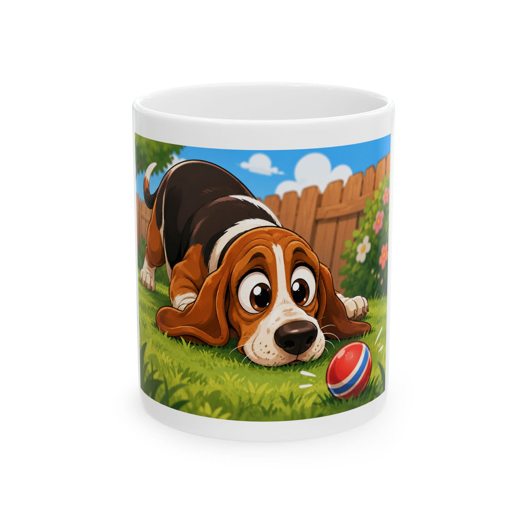 Basset Hound  with Ball Coffee Cup (11oz/15oz)