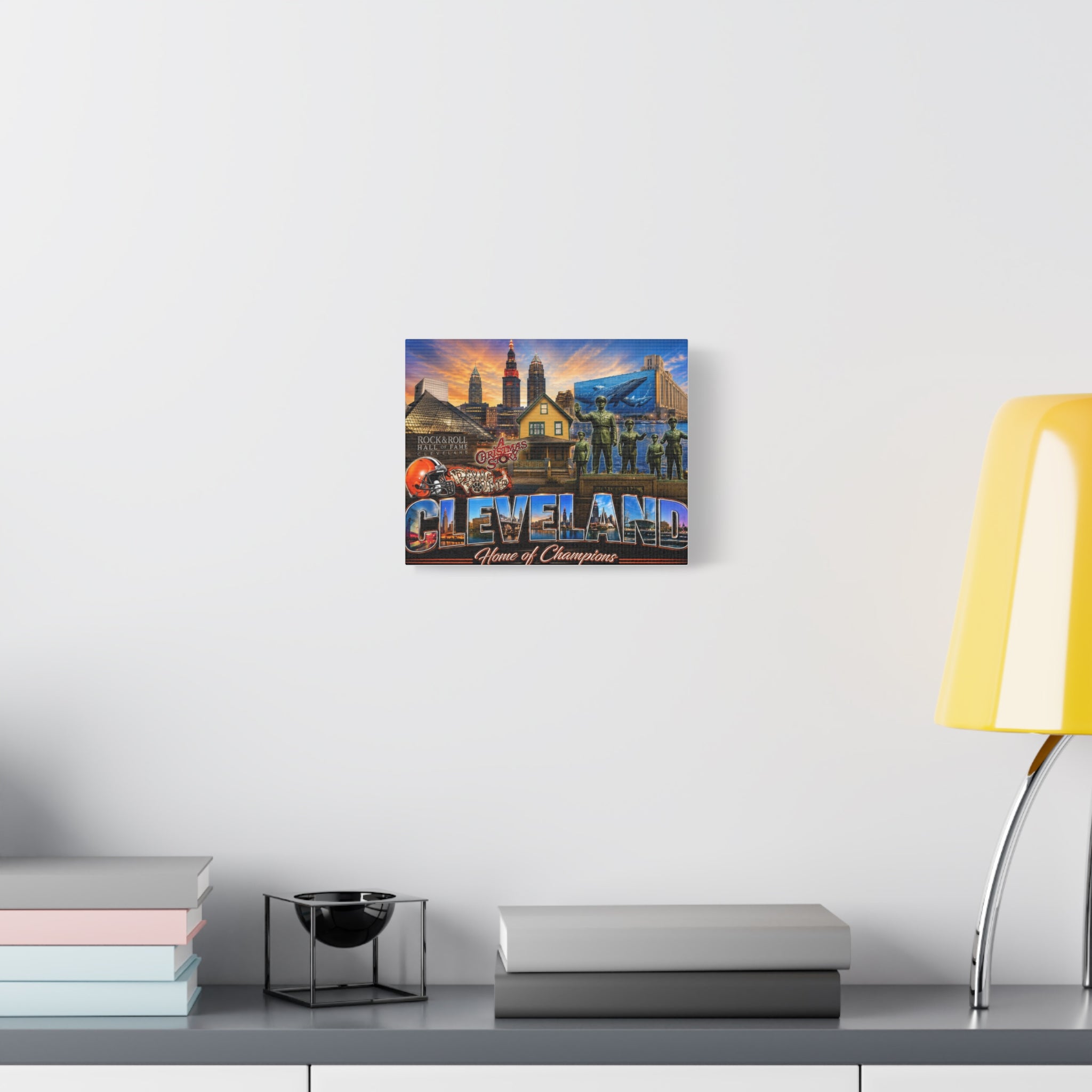 Cleveland Photo Collage Canvas — Home of Champions Matte Stretched Wall Art