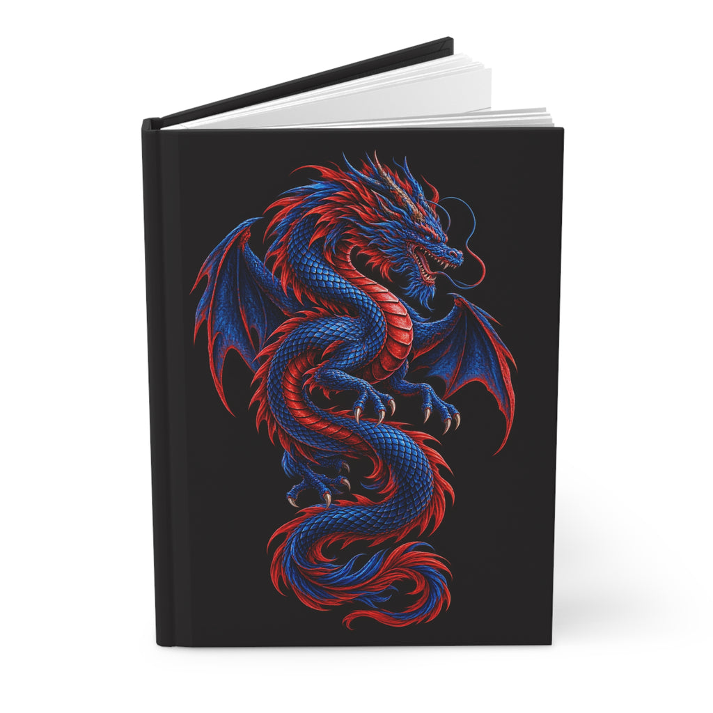 Red and Blue Dragon Hardcover Journal