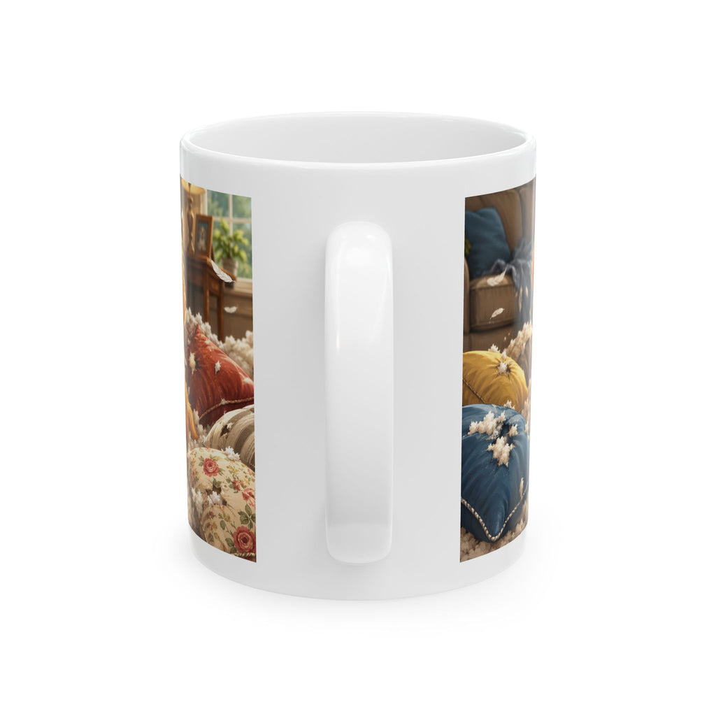 Cute Puppy on Pillows Coffee Cup (11oz & 15oz)