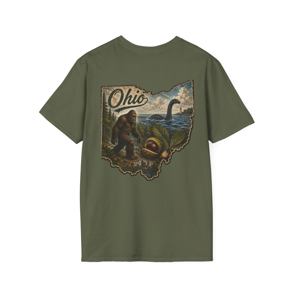 Ohio Scenic Map T-Shirt — Vintage State Nature Design