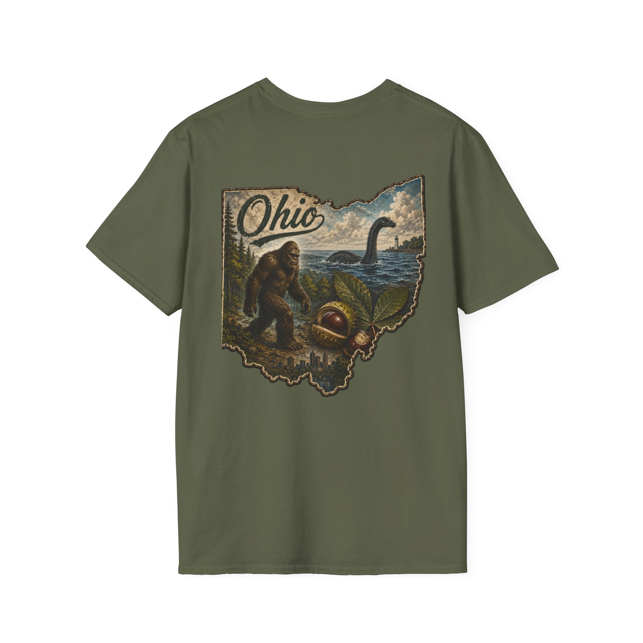 Ohio Scenic Map T-Shirt — Vintage State Nature Design