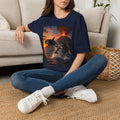 Orca & Erupting Volcano T‑Shirt — Dramatic Sunset Ocean Whale Graphic