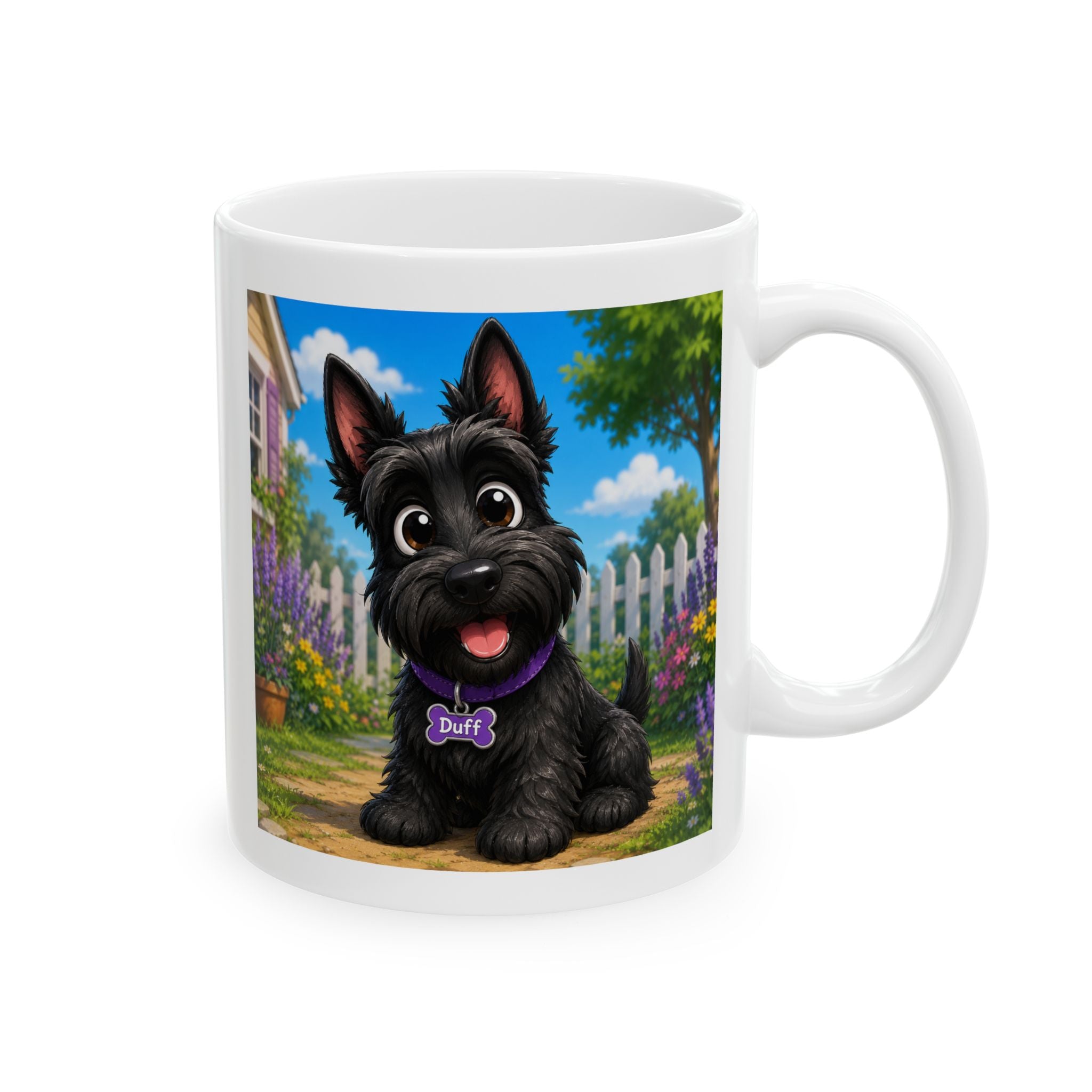 Cute Black Dog Scotty Ceramic Mug (11oz & 15oz)