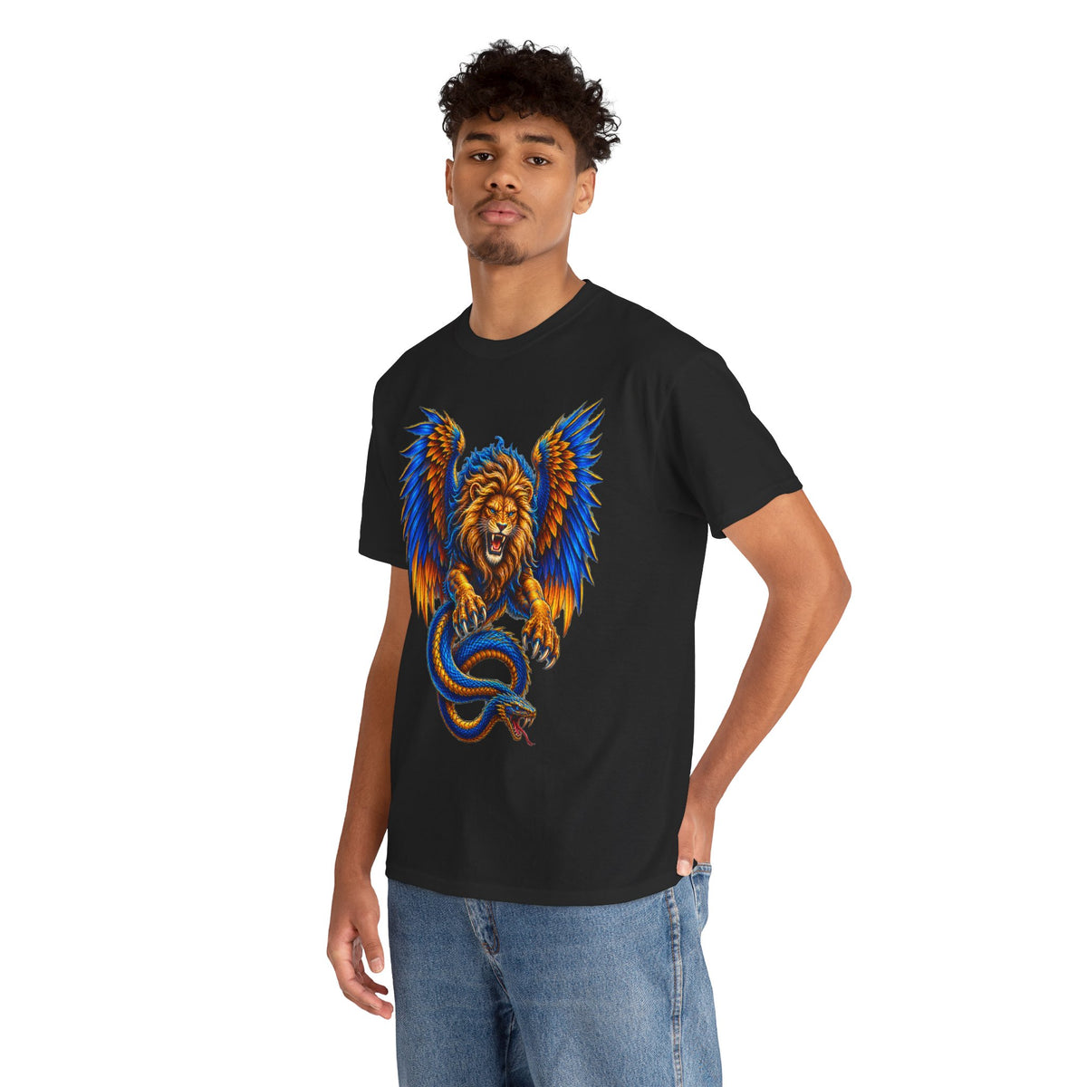 Lion and Serpent Mythical Fantasy Graphic Tee