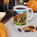 Playful Bassett Hound Dog Ceramic Mug (11oz & 15oz)
