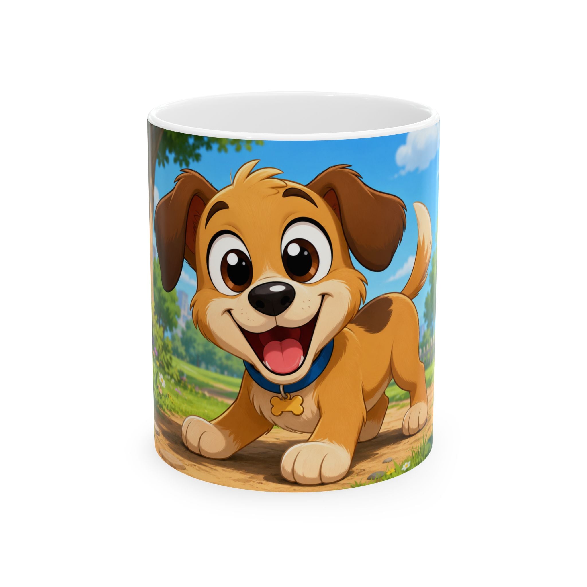 Happy Dog Ceramic Coffee Cup (11oz & 15oz)
