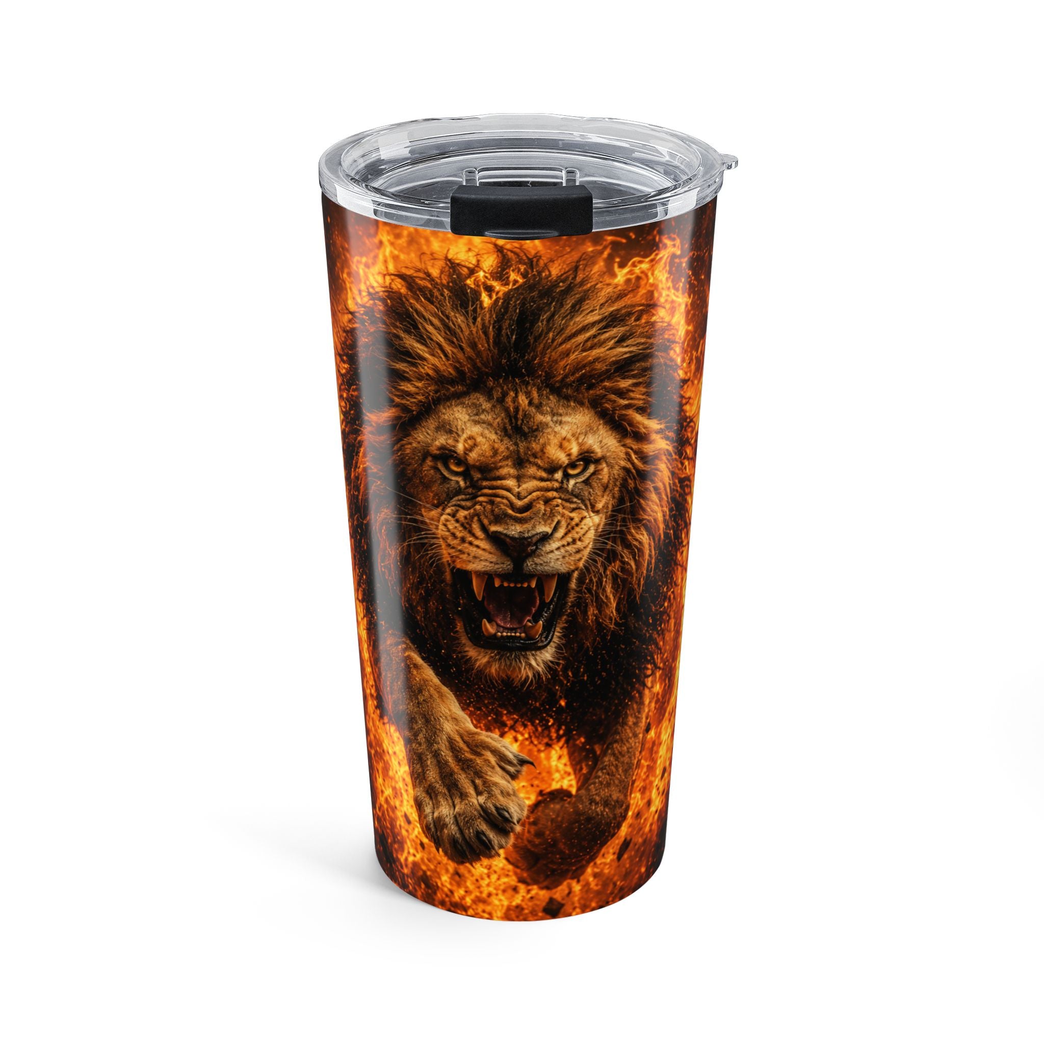 20oz Lion 'Never Give Up' Motivational Travel Cup