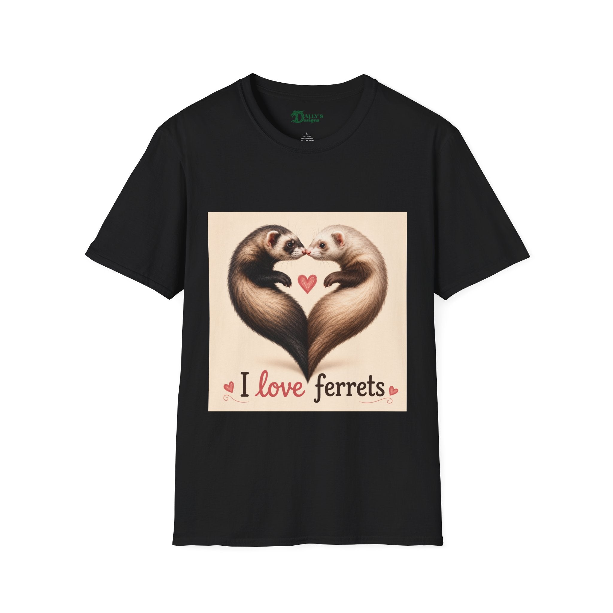Ferret Heart T-Shirt — I Love Ferrets Cute Pet Lover Tee