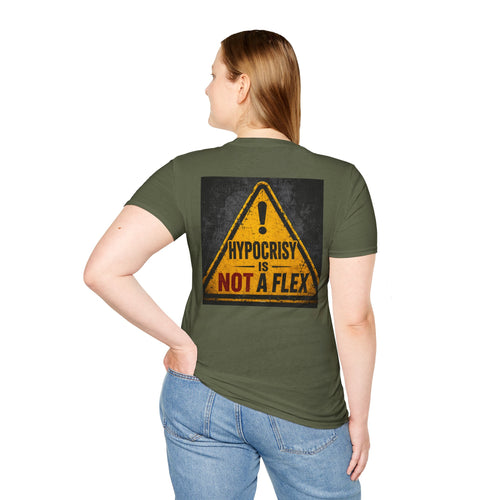 "Hypocrisy Is Not a Flex" Warning Sign Graphic Tee