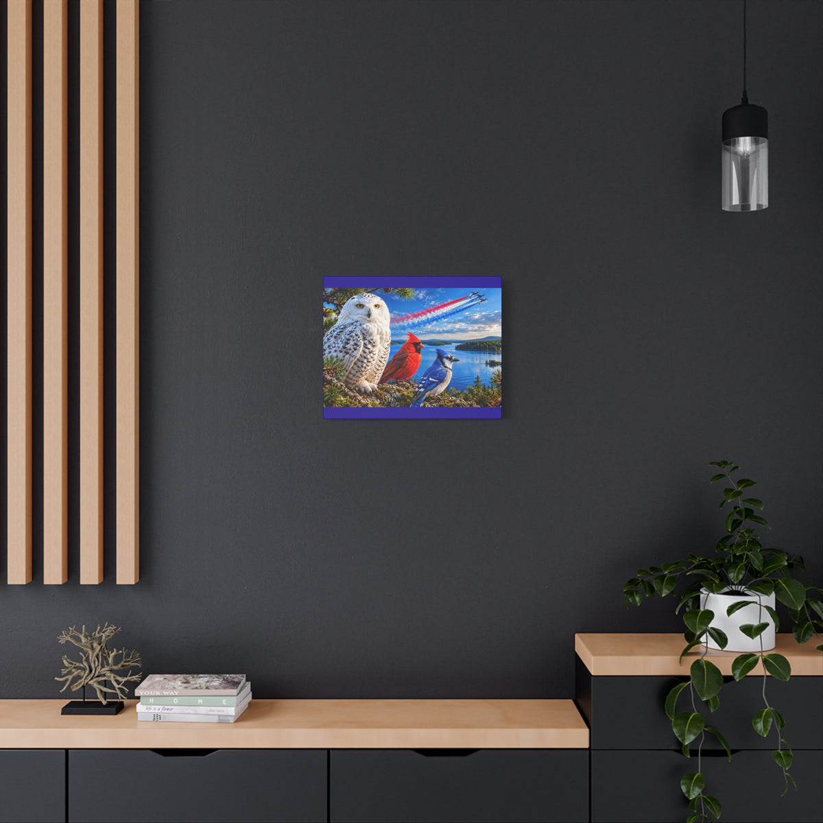 Three Birds by the Lakeside Wildlife Canvas