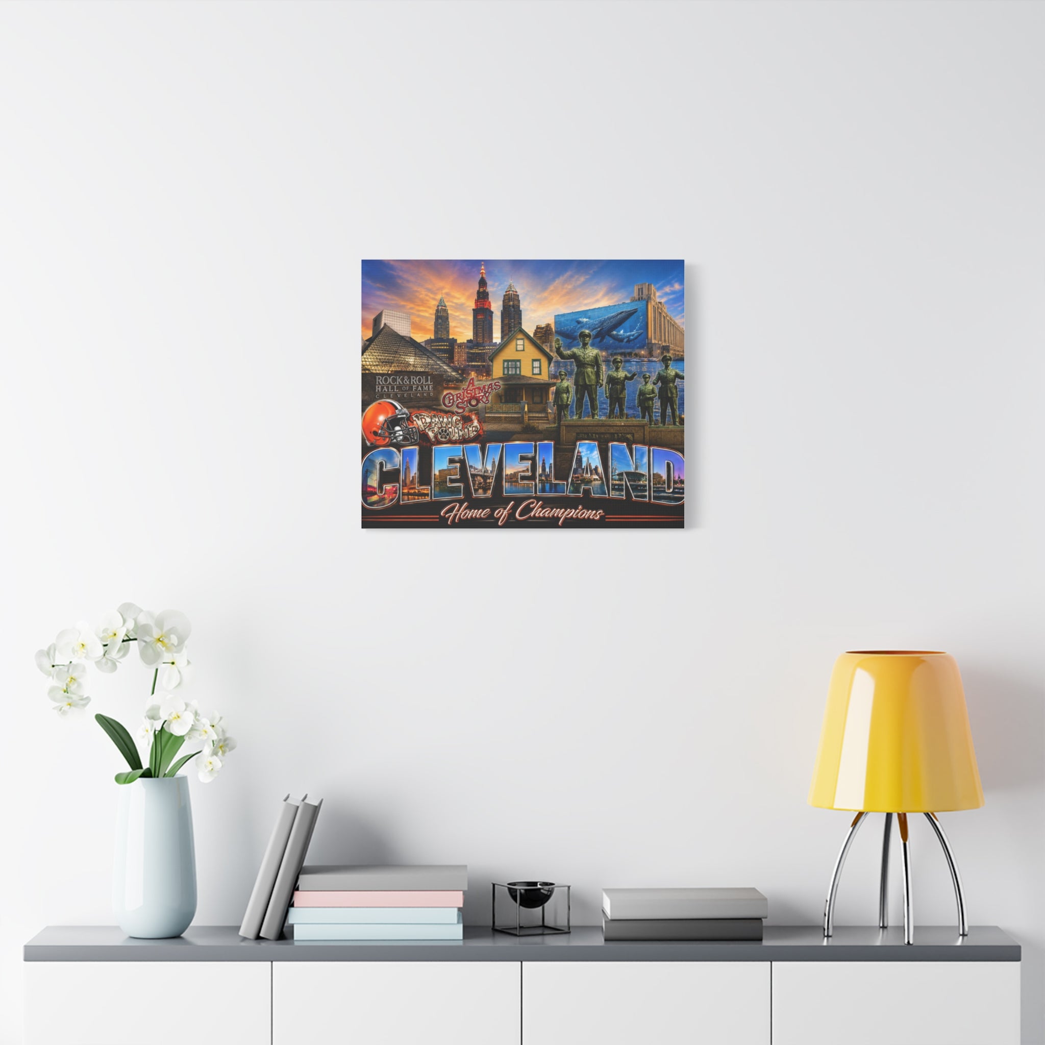 Cleveland Photo Collage Canvas — Home of Champions Matte Stretched Wall Art