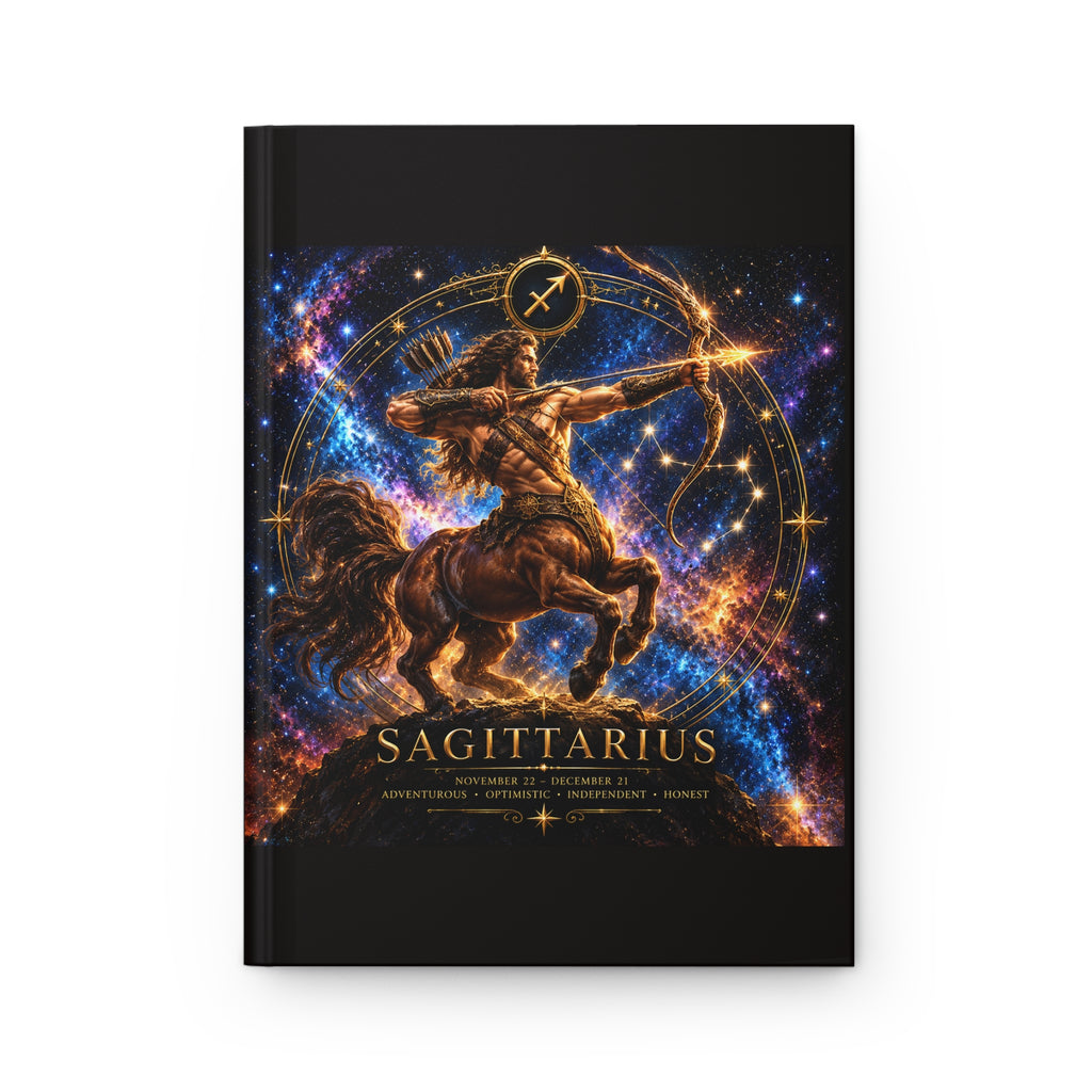 Sagittarius Hardcover Journal — Lined Astrological Notebook with Zodiac Archer Design