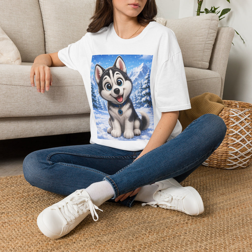 Husky Puppy Tee — Cute Winter Dog Graphic T-Shirt