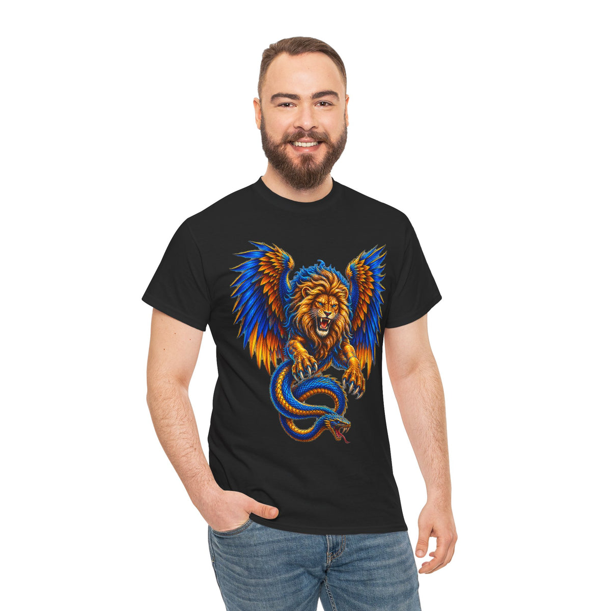 Lion and Serpent Mythical Fantasy Graphic Tee