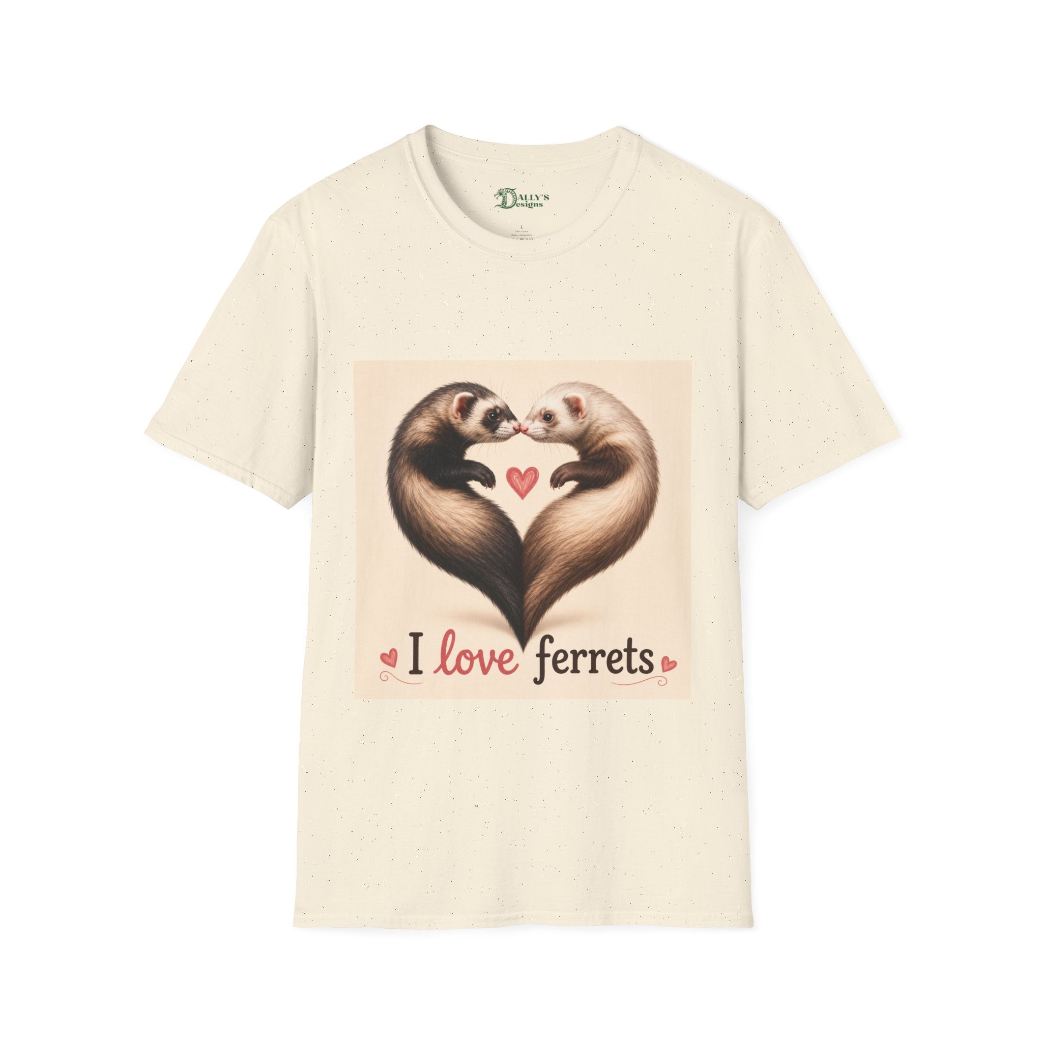 Ferret Heart T-Shirt — I Love Ferrets Cute Pet Lover Tee