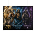 Greek Gods Trio Poster — Zeus, Poseidon & Hades Rolled Art Print