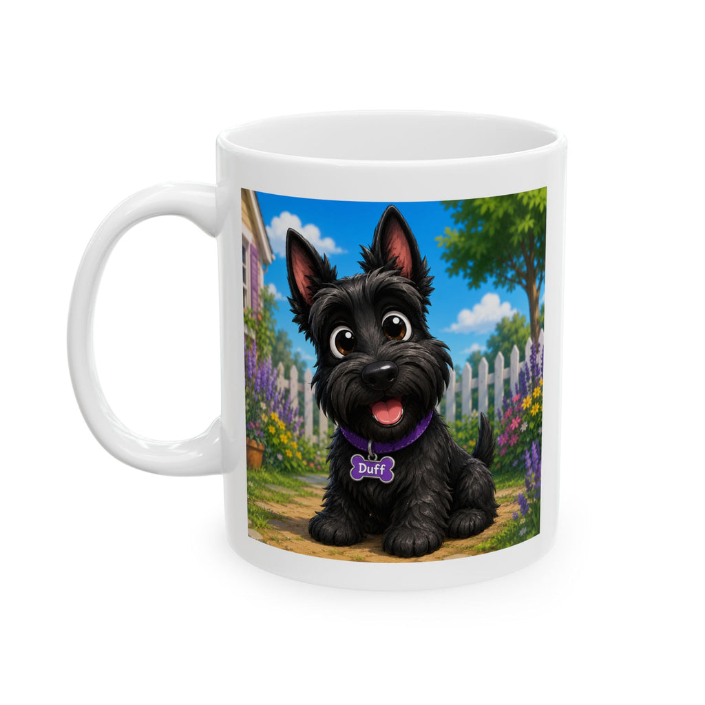 Cute Black Dog Scotty Ceramic Mug (11oz & 15oz)