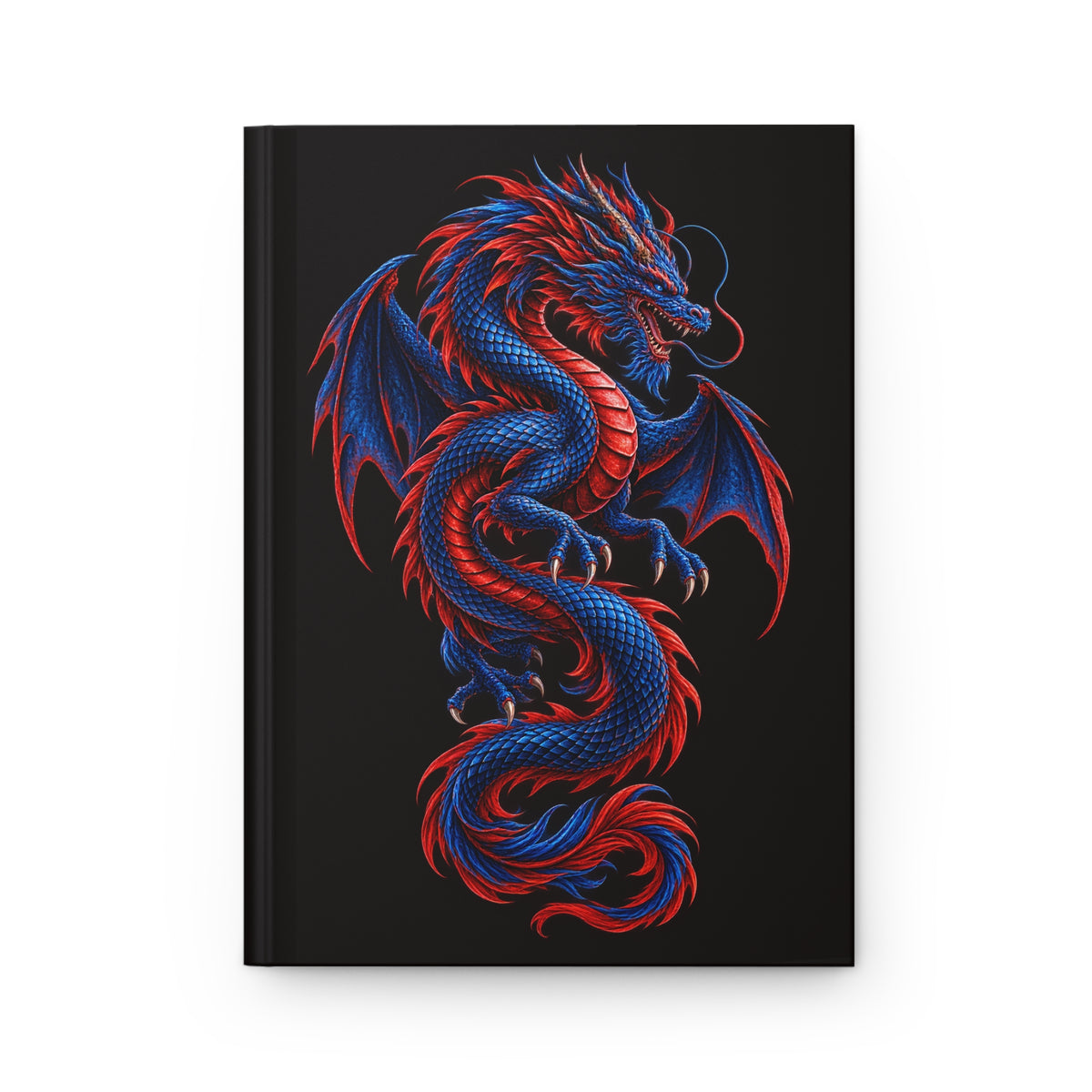 Red and Blue Dragon Hardcover Journal
