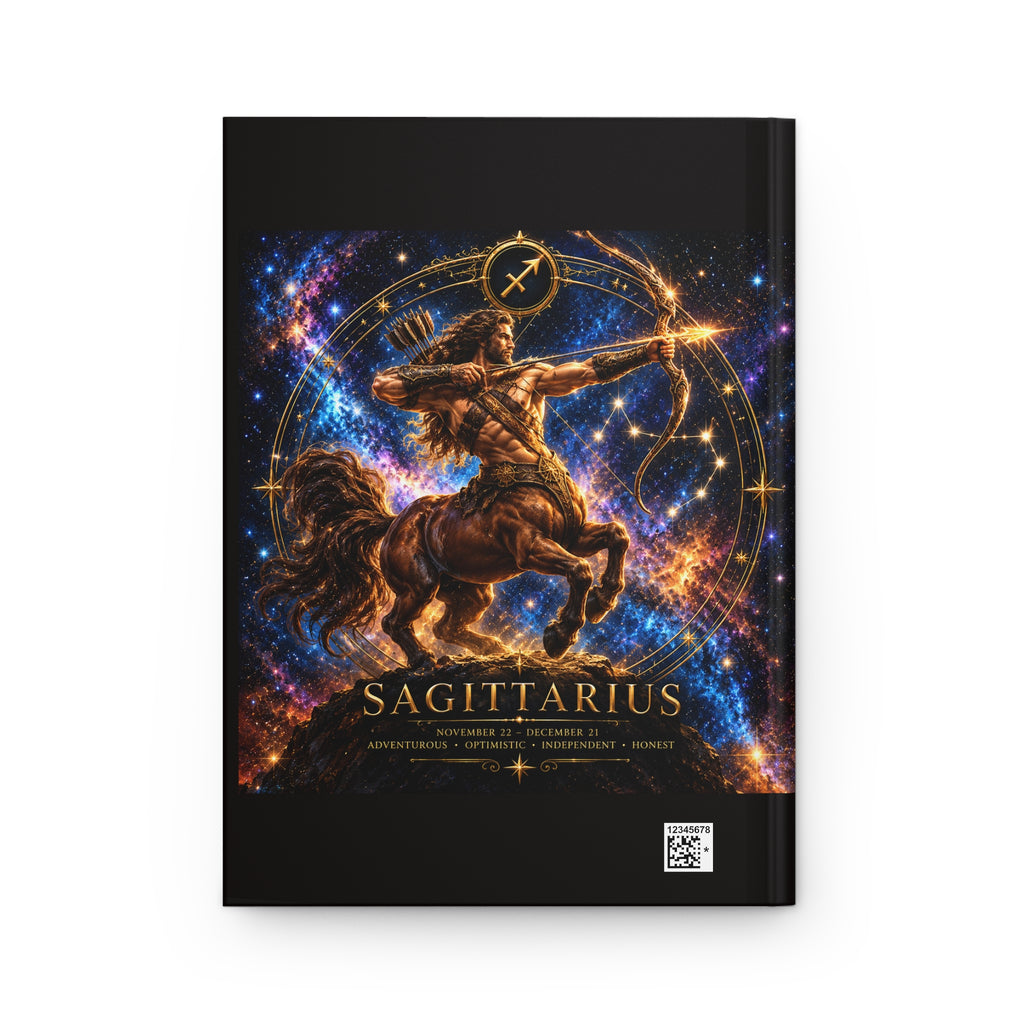Sagittarius Hardcover Journal — Lined Astrological Notebook with Zodiac Archer Design