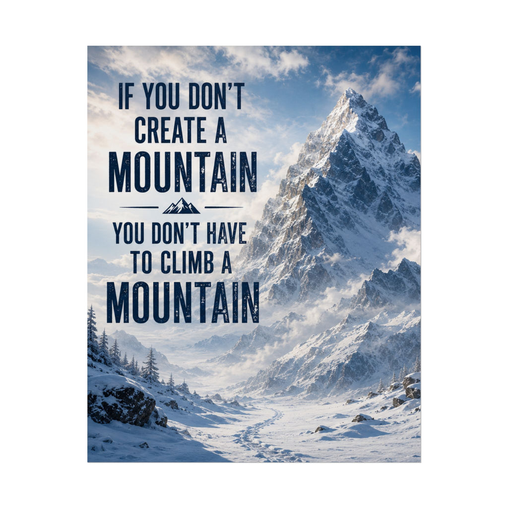 Mountain Motivational Poster — “If You Don’t Create a Mountain…” Rolled Wall Art