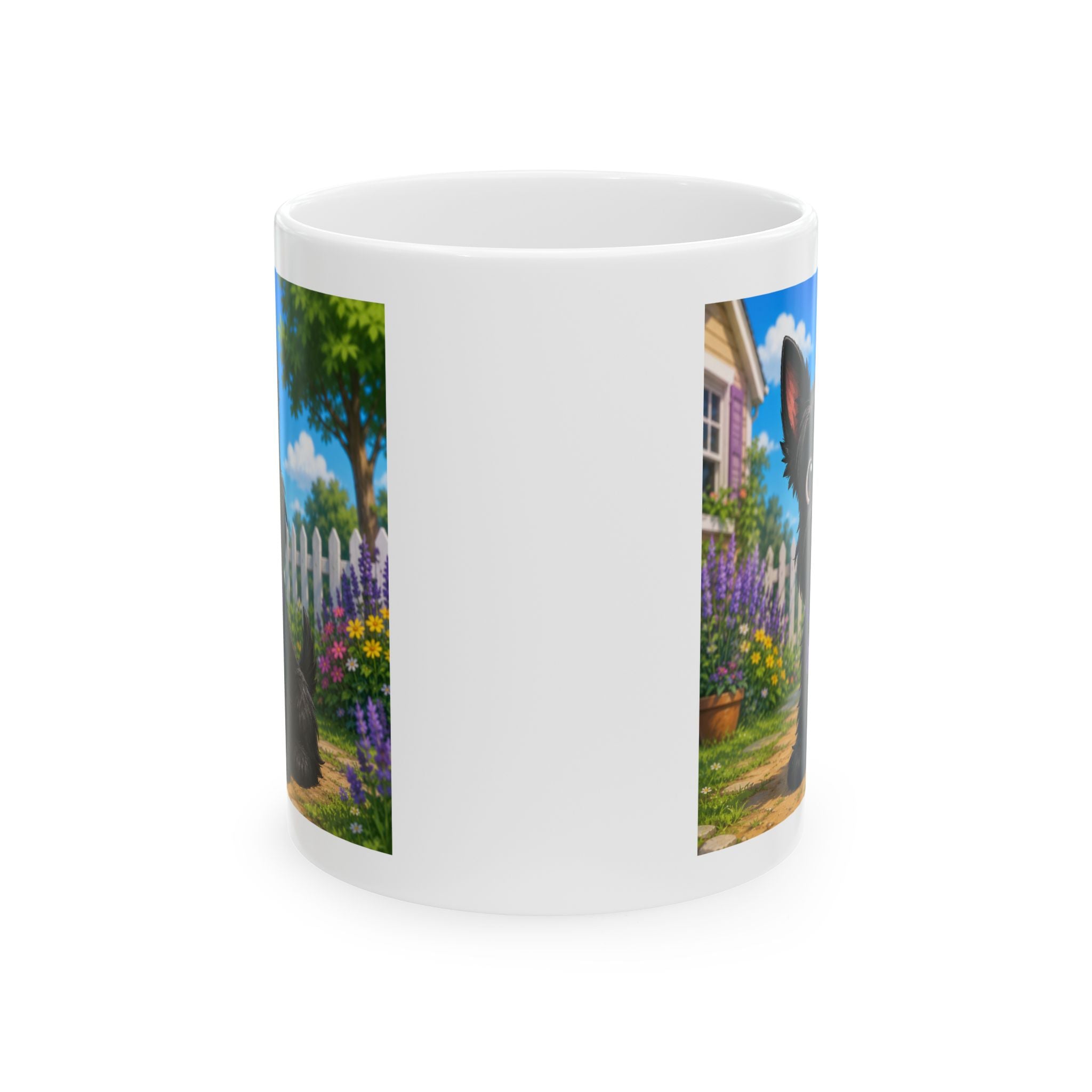 Cute Black Dog Scotty Ceramic Mug (11oz & 15oz)